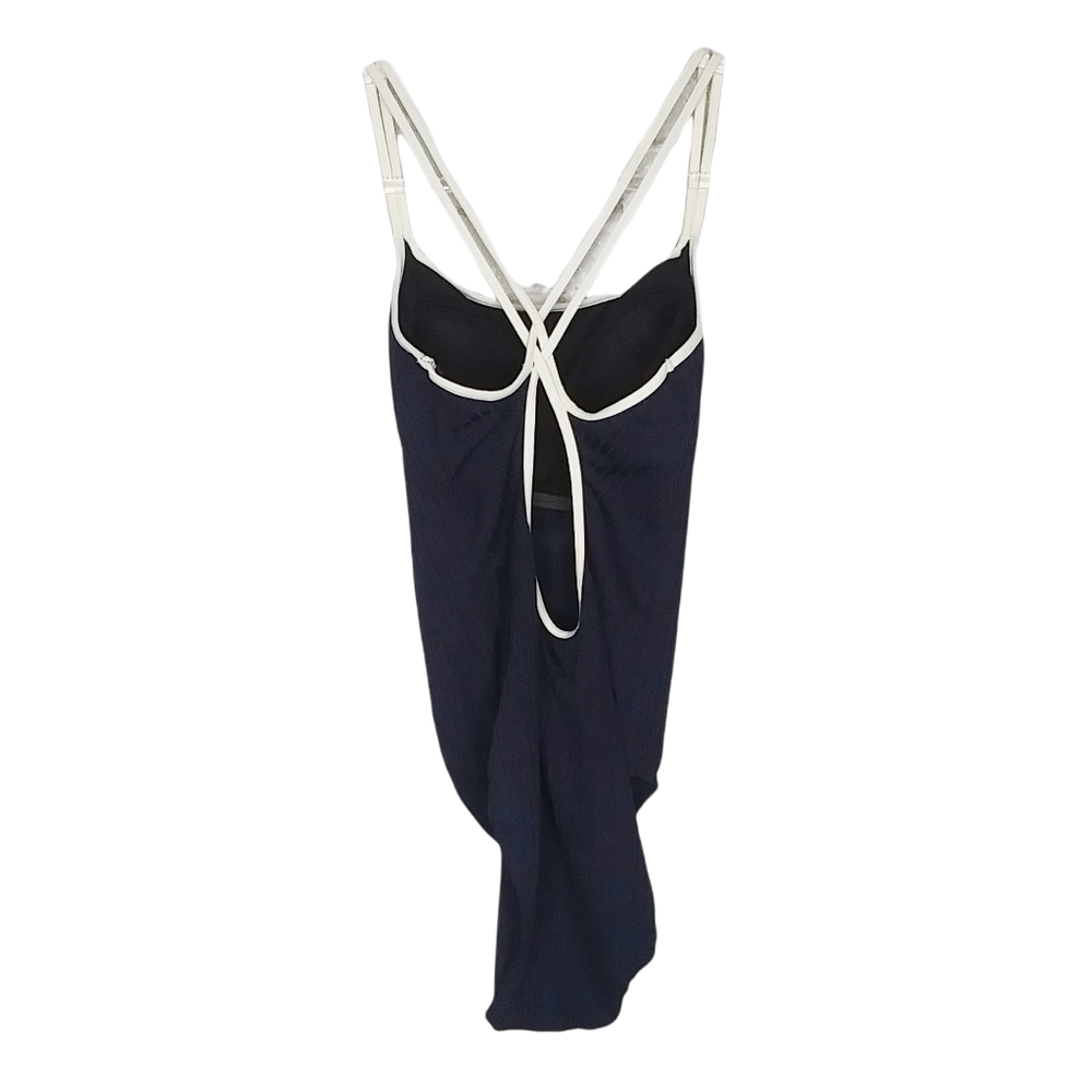 Nautica Navy Blue Anchor One Piece Strappy Back Swimsuit Beach Nautical Resort - Picture 3 of 5